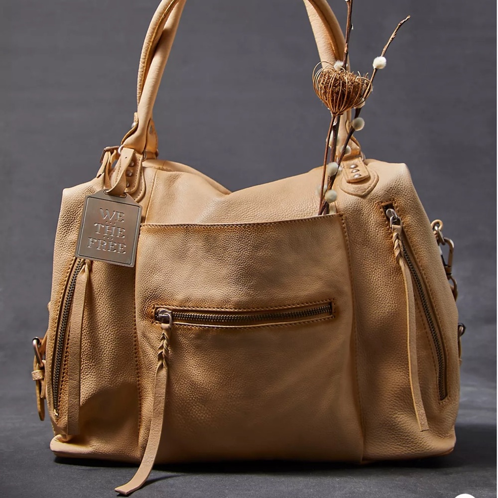 We The Free Tan Shoulder Bag with Leather Straps